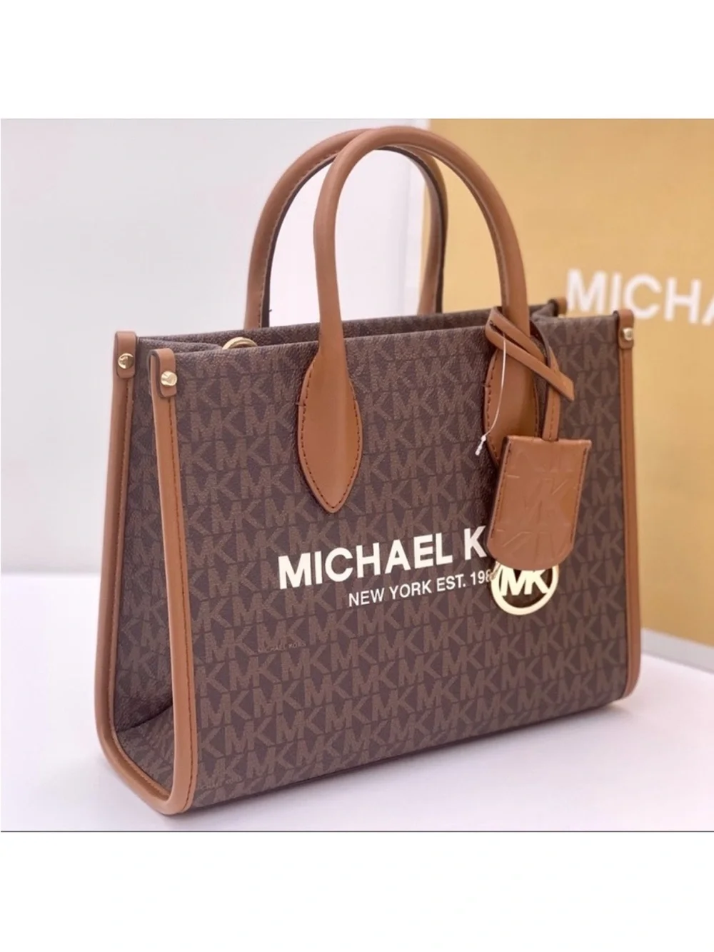 New Michael Kors Mirella Small Crossbody Tote Bag Brown